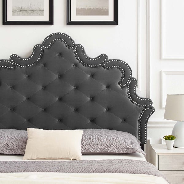 Arabella Button-Tufted Performance Velvet King/California King Headboard - - 35485264