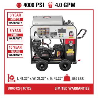 SIMPSON 4000 PSI at 4.0 GPM CRX 420 (49 State) with Comet Industrial Triplex Pump Hot Water Professional Gas Pressure Washer 65129