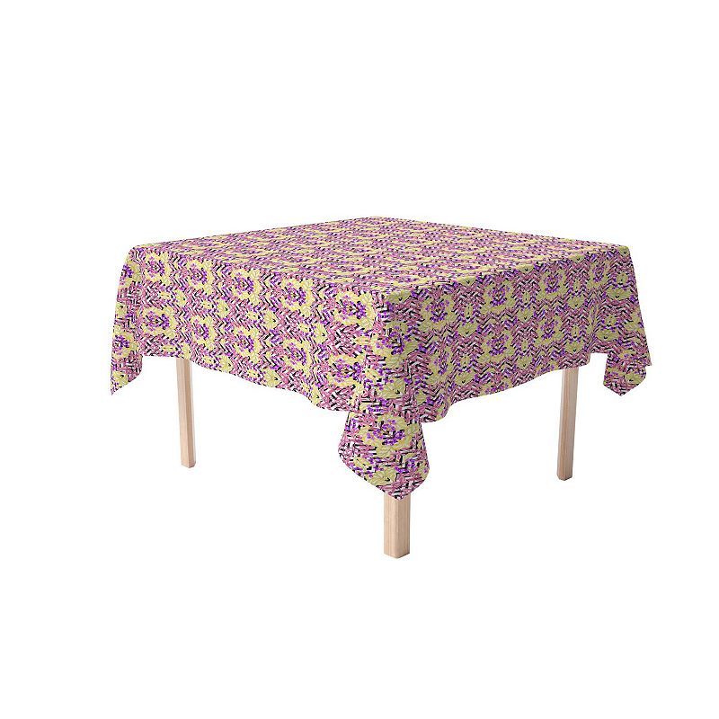 Square Tablecloth， 100% Cotton， 52x52， Floral 108