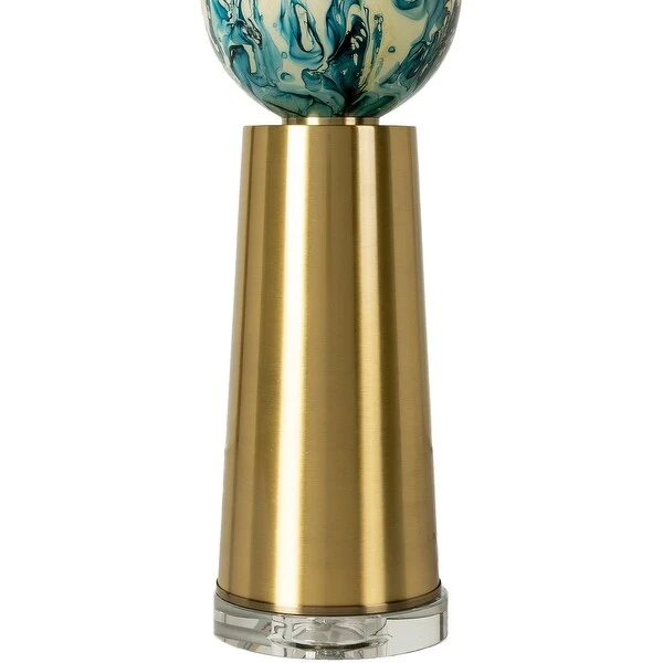 Kasen Modern Painted Glass and Brass Table Lamp - 35