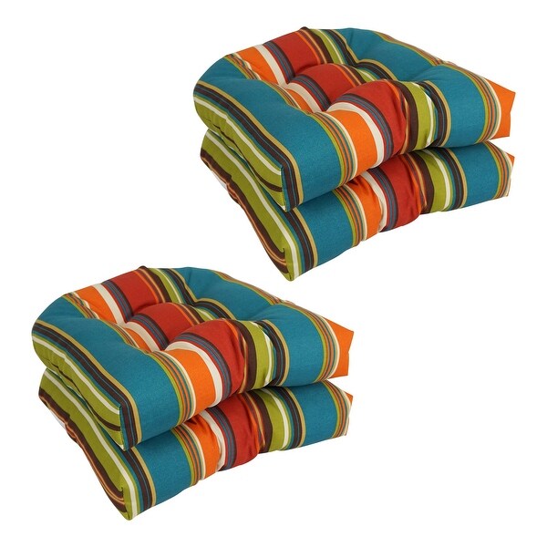 19-inch Rounded Back Indoor/Outdoor Chair Cushions (Set of 4) - 19