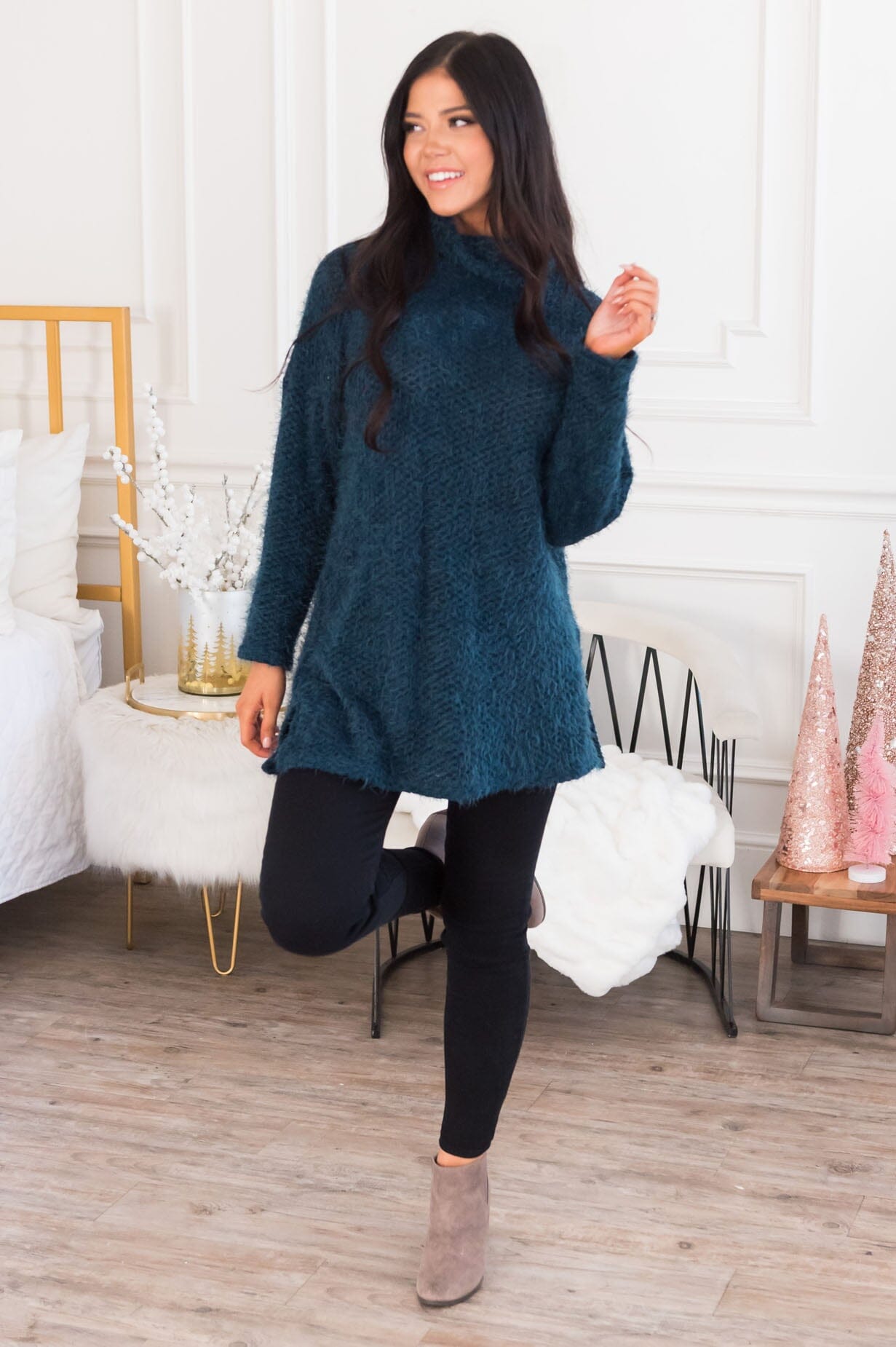 Falling For Chenille Modest Sweater