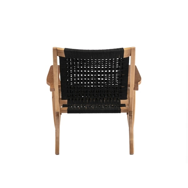 Boraam Harrison Black and Oak Woven Chair