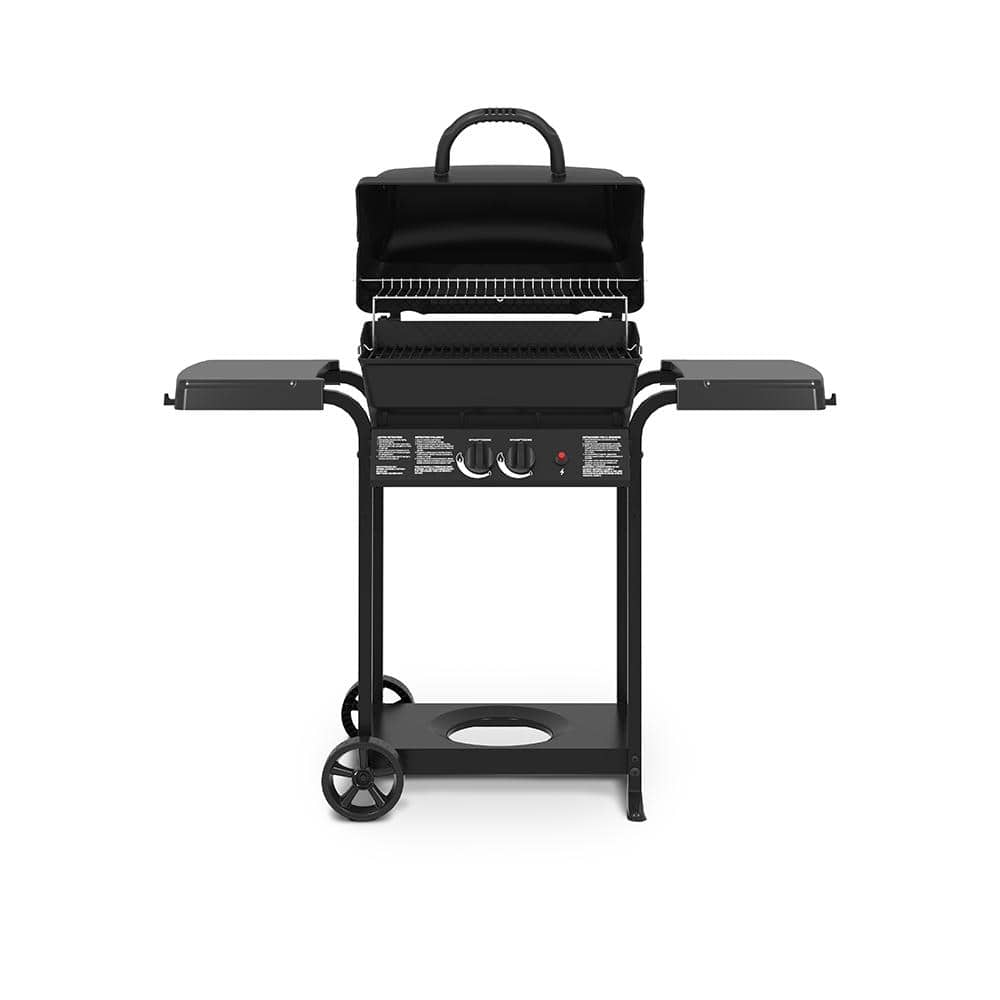 Huntington 2-Burner Cast Aluminum Propane Gas Grill in Black 24025HNT