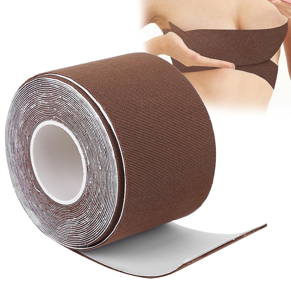 5m Nipple Paste Breast Lift Tape Elastic Waterproof Adhesive Nipple Cover Tapebrown 5m X 6cm