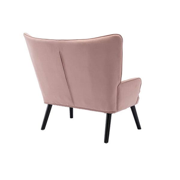 Cozy Mid-Century Accent Chair with High Back and Padded Seat， Pink