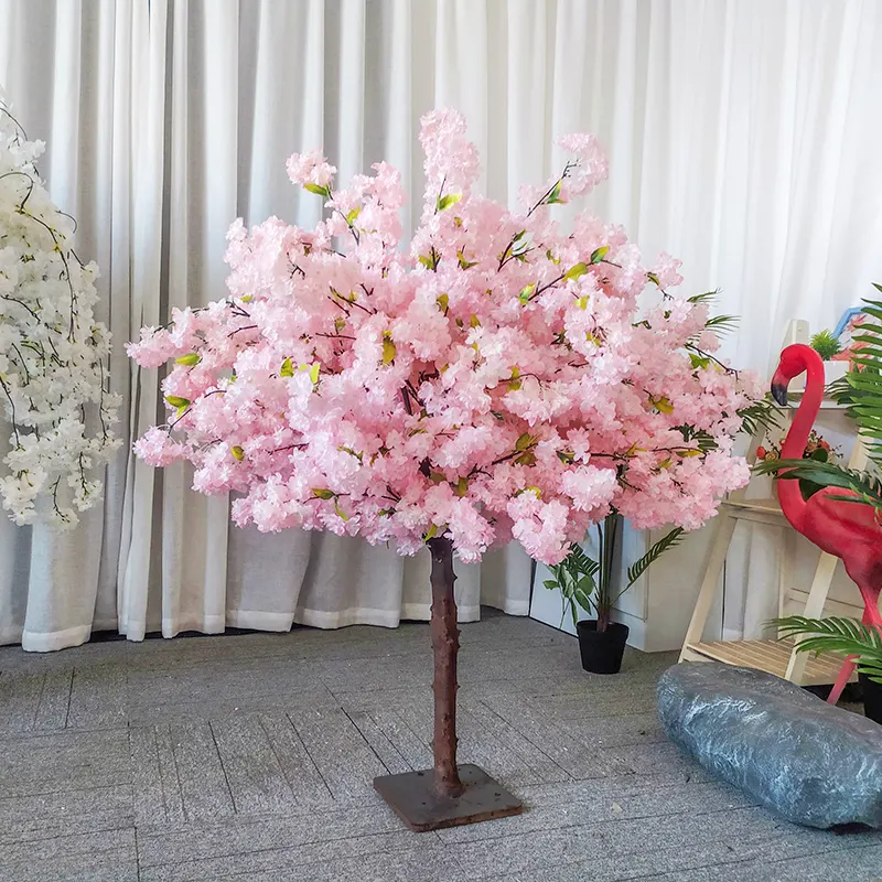 Home garden hotel event 4ft 5ft hot sale plastic indoor decoration wedding table centerpieces artificial cherry blossom tree