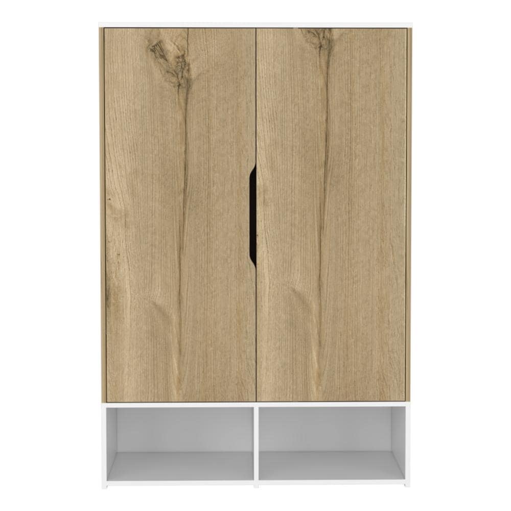 Bamboo Armoire With Double Door Cabinets And 6 Inner Shelves