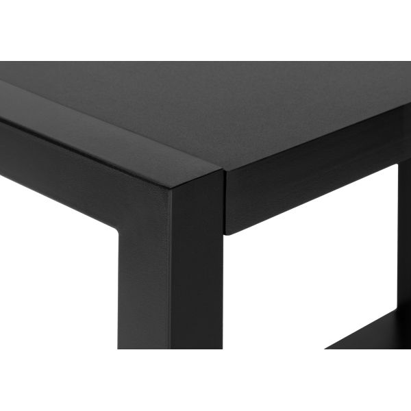 Accent Table， Side， End， Narrow， Small， 2 Tier， Living Room， Bedroom， Black Laminate， Black Metal， Contemporary， Modern