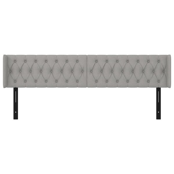 vidaXL Headboard with Ears Dark/Light Gray multisize Fabric - - 37455507