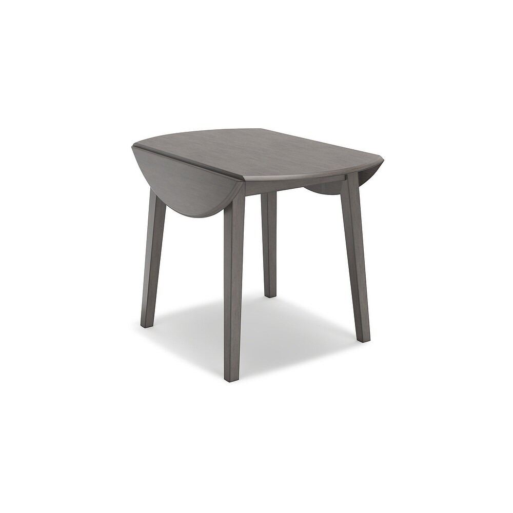 Signature Design by Ashley Shullden Gray Round Drop Leaf Dining Table   43\