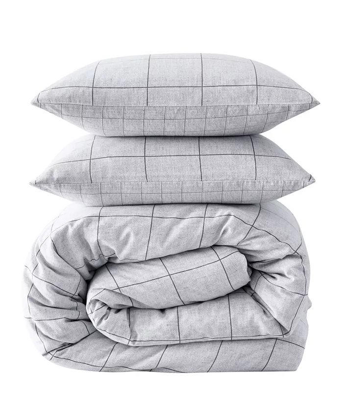 Kenneth Cole New York Holden Grid Duvet Cover Set， 3 Piece， King