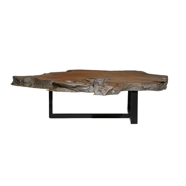 Brown Iron Contemporary Coffee Table 34 x 58 x 4