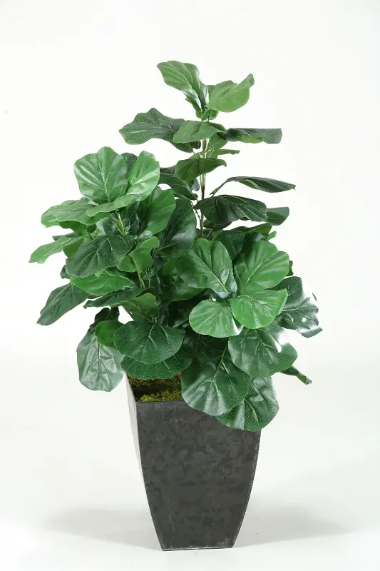 Faux Green Fiddle Leaf Fig in Ceramic Planter