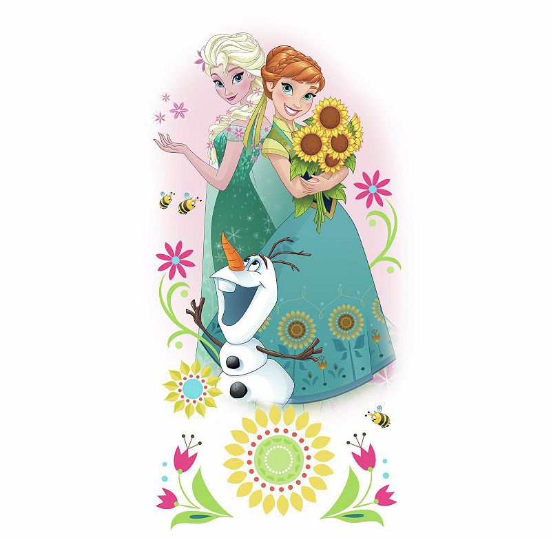 Disney's Frozen Anna， Elsa and Olaf Peel and Stick Giant Wall Decal