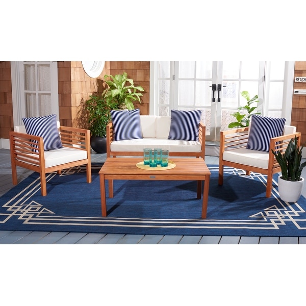 SAFAVIEH Outdoor Living Alda 4piece Set with Accent Pillows