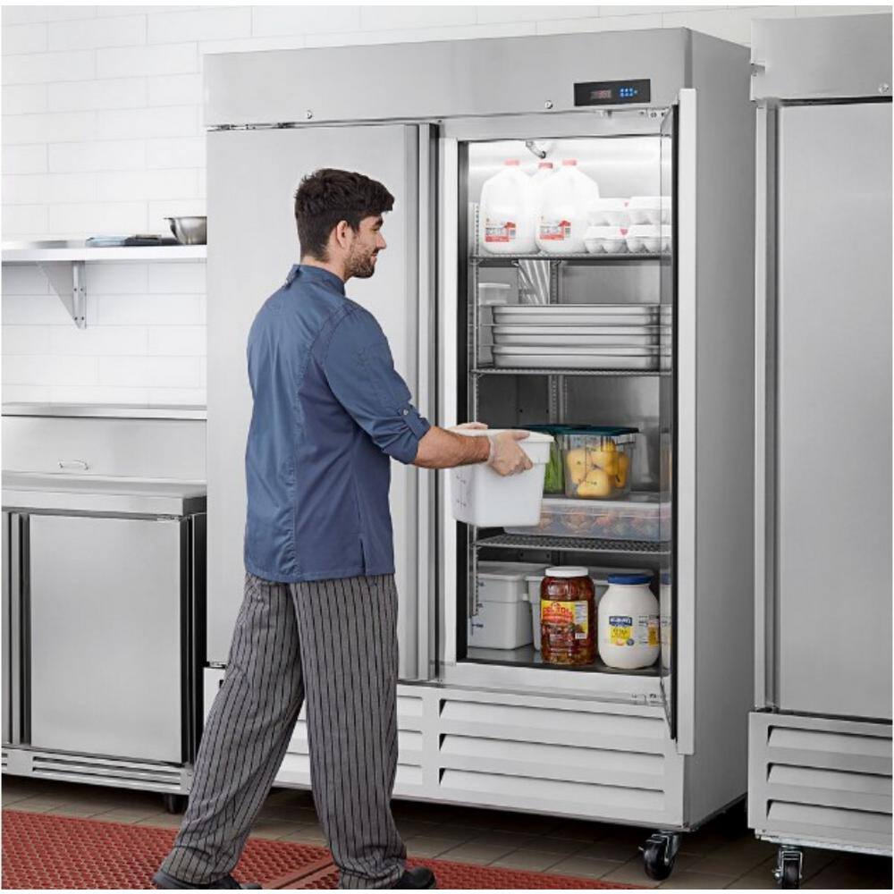 Cooler Depot 55in 47cu.ft. Commercial Auto-Defrost Upright 2 Door Refrigerator in Stainless Steel DXXD55R