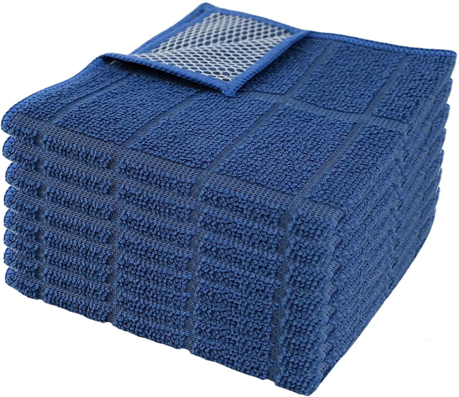 Dish Cloths for Washing Dishes Navy Blue Kitchen Cloths Cleaning Cloths 12 in x 12 in - 4 Pack