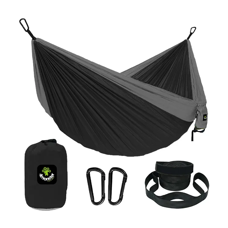 Camping Hammock Double   Single Portable Hammocks with 2 Tree Straps  Lightweight Nylon Parachute Hammocks for Backpacking