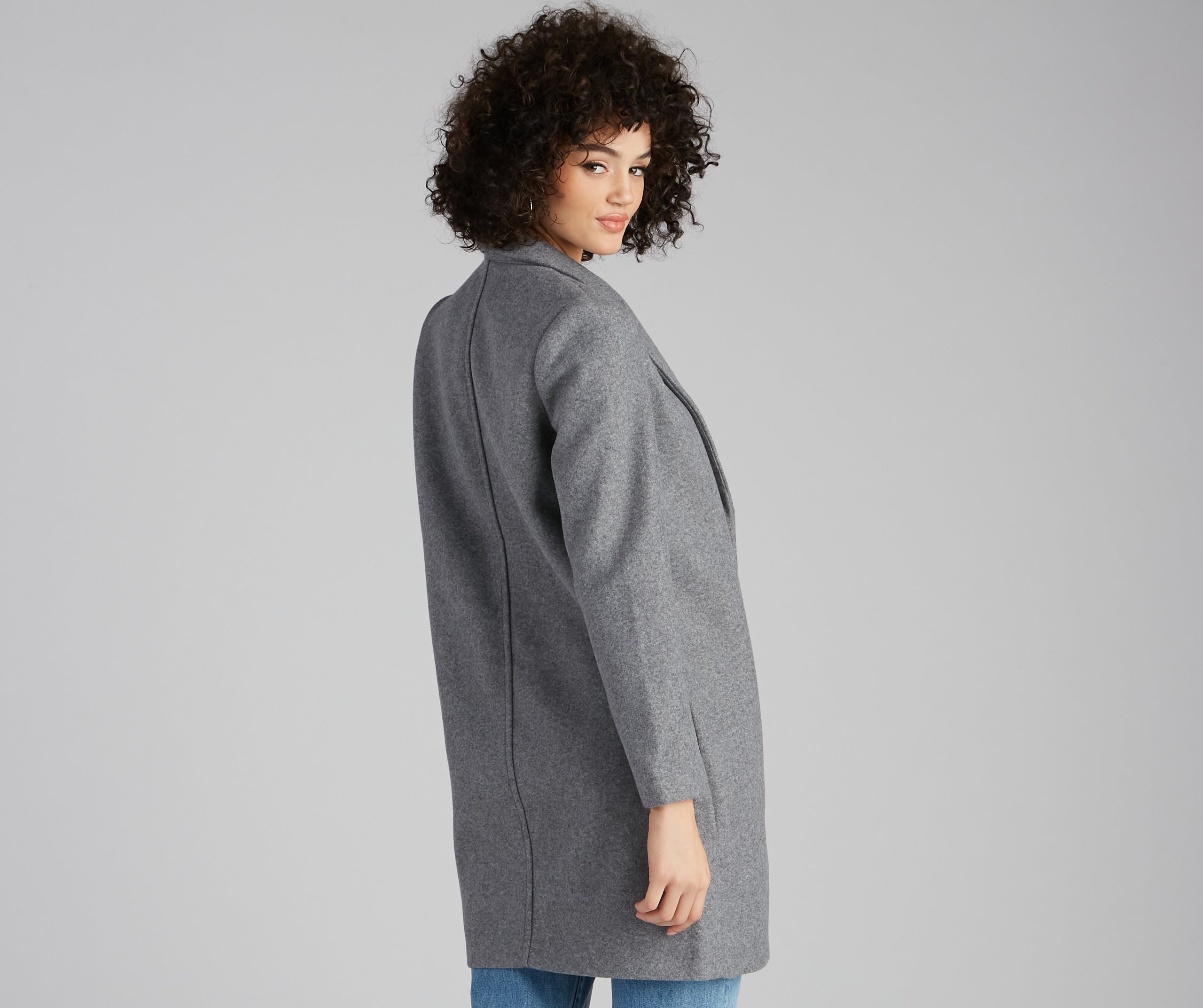 New York Faux Wool Trench Coat