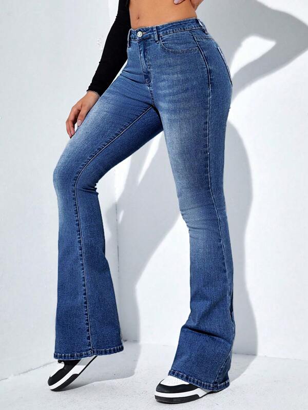 Slant Pocket Bootcut Leg Jeans