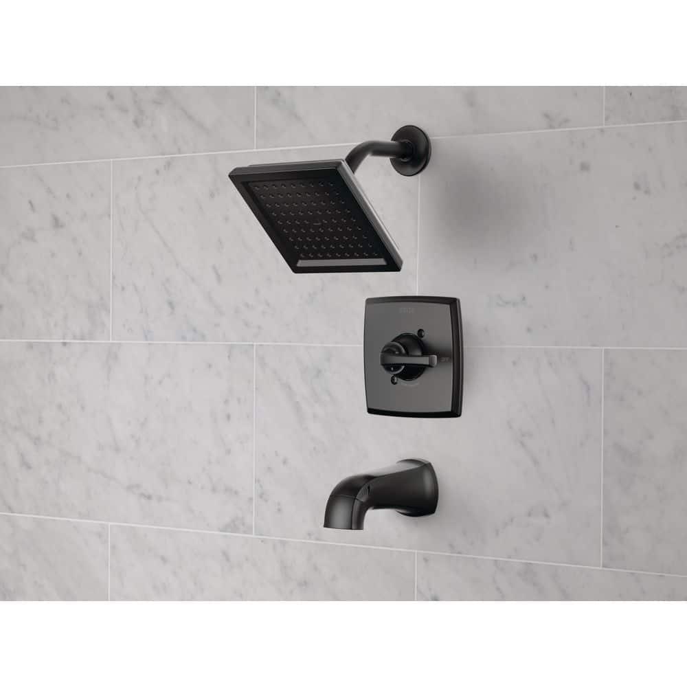 Delta Geist SingleHandle 1Spray Tub and Shower Faucet in Matte Black