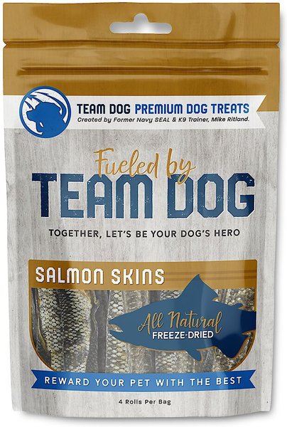 Team Dog Salmon Skins Dog Freeze-Dried Treats， 4 count