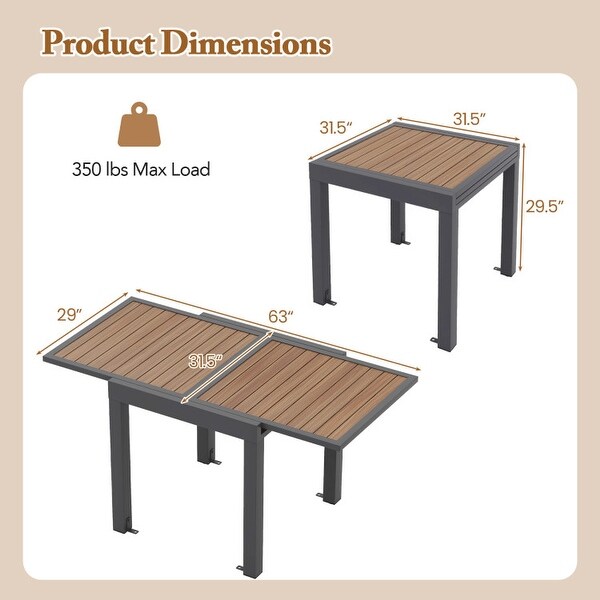 31.563 Inches Extendable Patio Table for 46 People