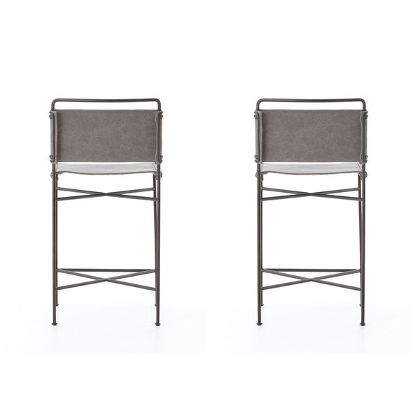 Wharton Counter Stool (Grey， Set of 2)