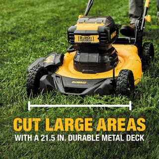 DEWALT 20V MAX 21.5 in. Battery Powered Walk Behind Push Lawn Mower with (2) 10Ah Batteries  Charger DCMWP233U2