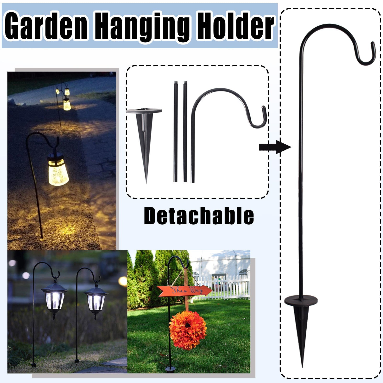 Wepro Shepherd-Hooks for Bird-Feeder Lantern -Hook Garden-Stake - Stand