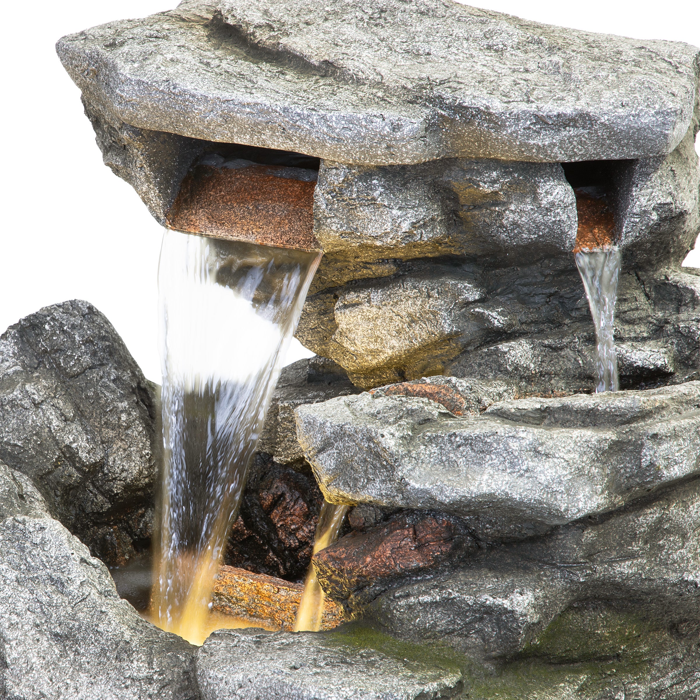 Alpine Corporation Rainforest Fountain with LED Lights