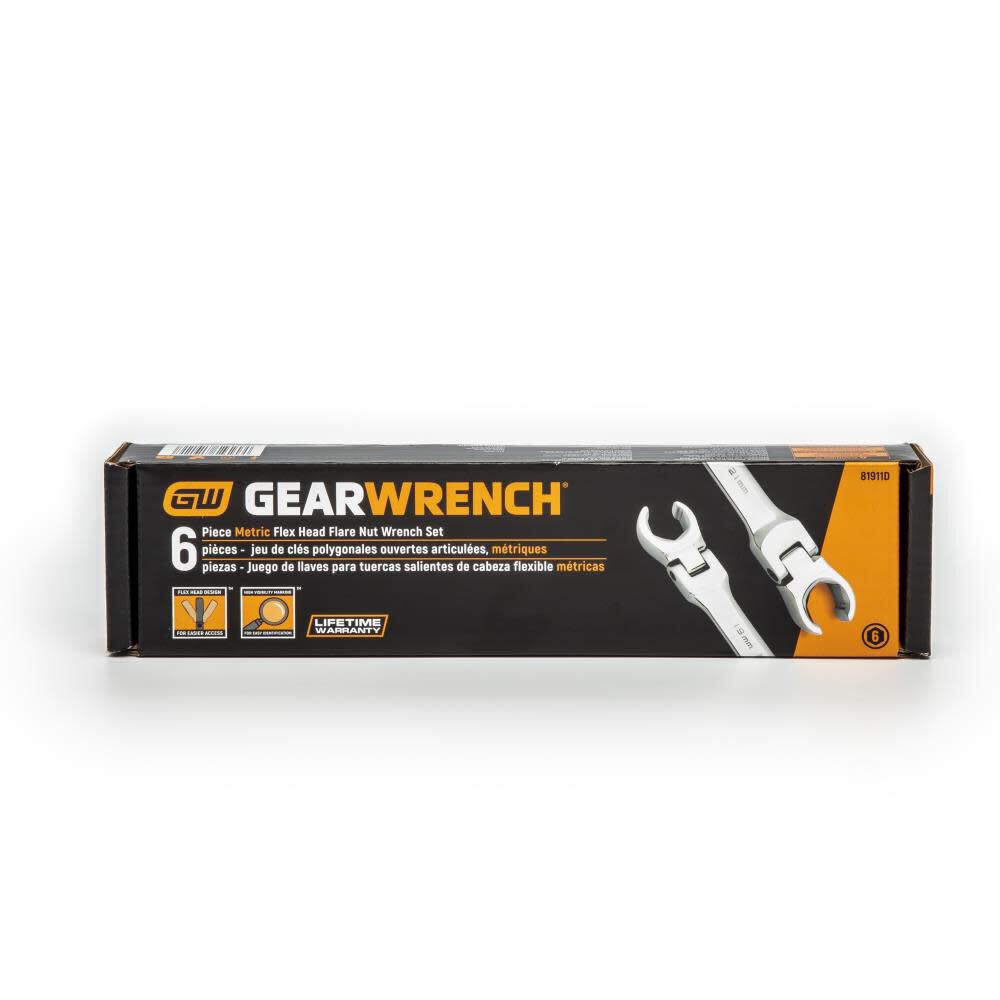 GEARWRENCH Flare Nut Wrench Set 6 Pc. Metric Flex 81911D from GEARWRENCH