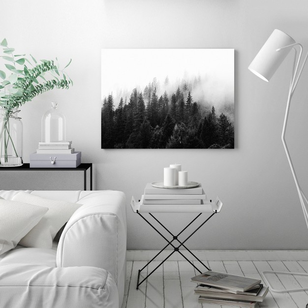 Americanflat Botanical Landscape Foggy Tree Scandinavian Scenery By Tanya Shumkina Wrapped Canvas