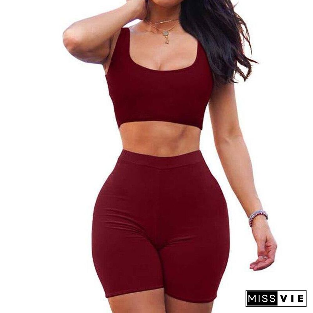 Summer Shorts Set Women Tracksuit Two Piece Set Sweat Suits Women Two Piece Outfits Short Set Tight Sweatsuit Female