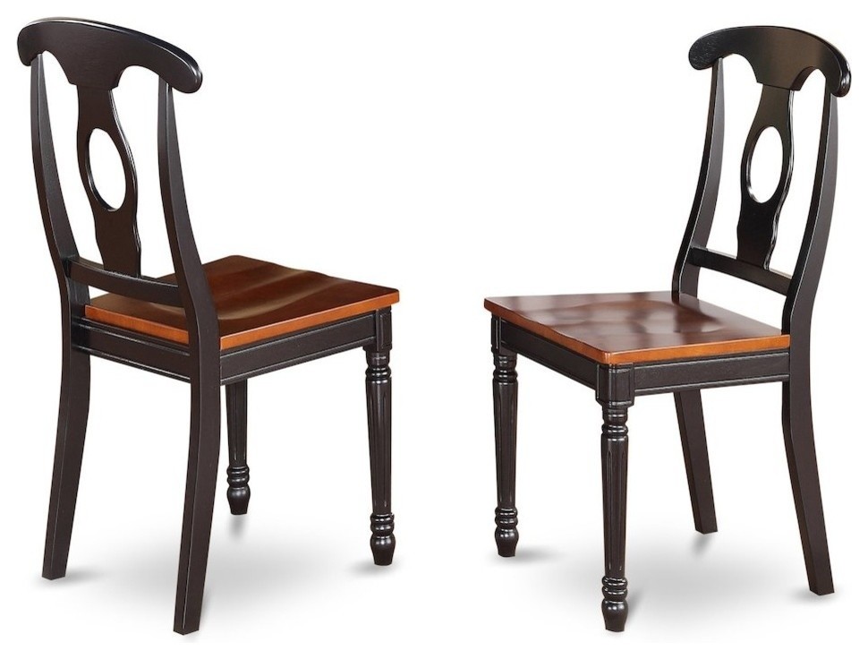 Kenley Oval Pedestal Oval Dining Table 42x60 With 18 Butterfly Leaf  Set of 2   Contemporary   Dining Chairs   by BisonOffice  Houzz