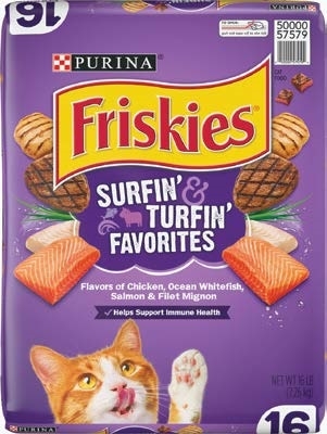 Purina Friskies Surfin' and Turfin' Favorites Dry Cat Food 16lb