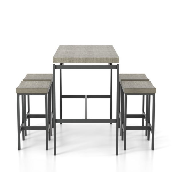 Wim 5-Piece Counter Height Dining Set， Gray