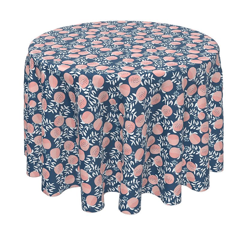 Round Tablecloth， 100% Polyester， 70 Round， Peaches Design