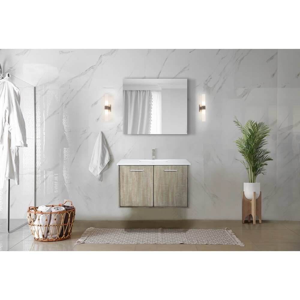 Fairbanks 24 in W x 20 in D Rustic Acacia Bath Vanity  Cultured Marble Top and 18 in Mirror