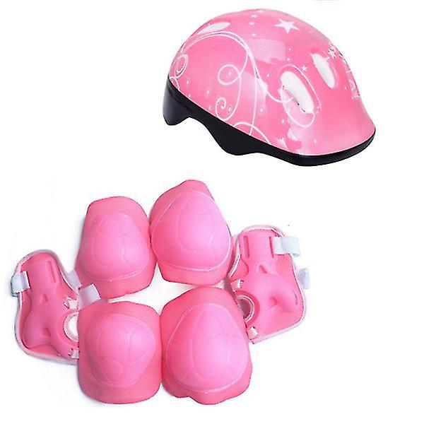 7pcs Children Elbow Wrist Knee Pads Helmet Children Sports Safety Protective Gear Skateboard Skate A