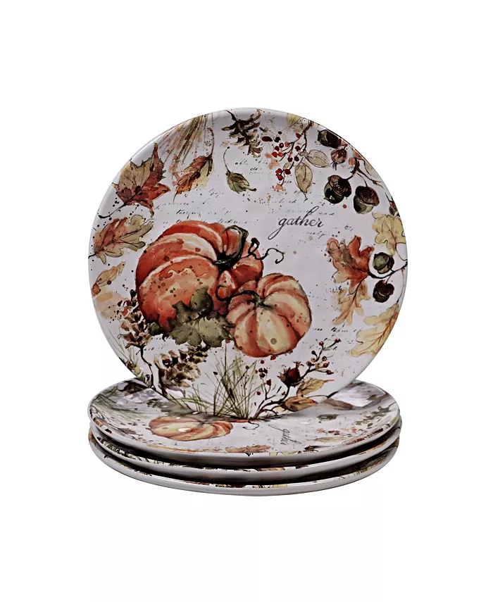 Certified International Harvest Splash Dinner Plate Set of 4