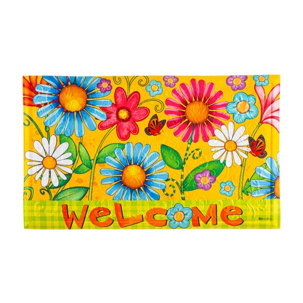 Evergreen Welcome Spring Embossed Indoor Outdoor Doormat Home Decor