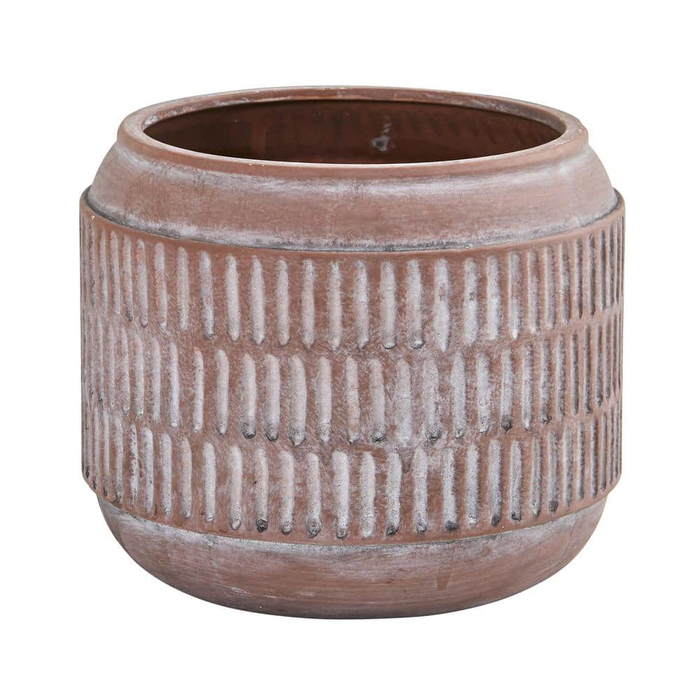 Nearly Natural 8in. Boho Chic Ceramic Embossed Planter 0757-S1