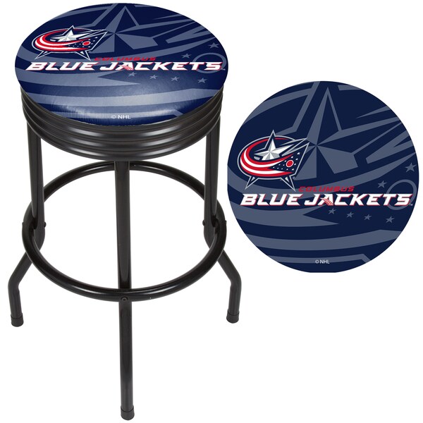 NHL Black Ribbed Bar Stool