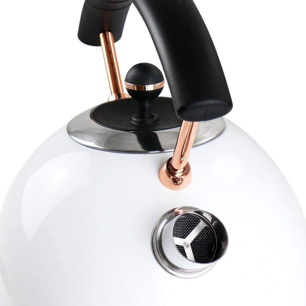 MegaChef 1.8 l 7.6-Cups in White Half Circle Electric Tea Kettle With Thermostat 985118161M