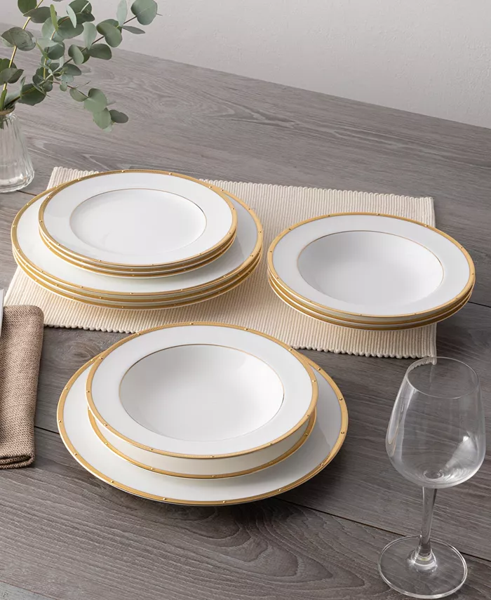 Noritake Rochelle Gold Set of 4 Dinner Plates Service For 4