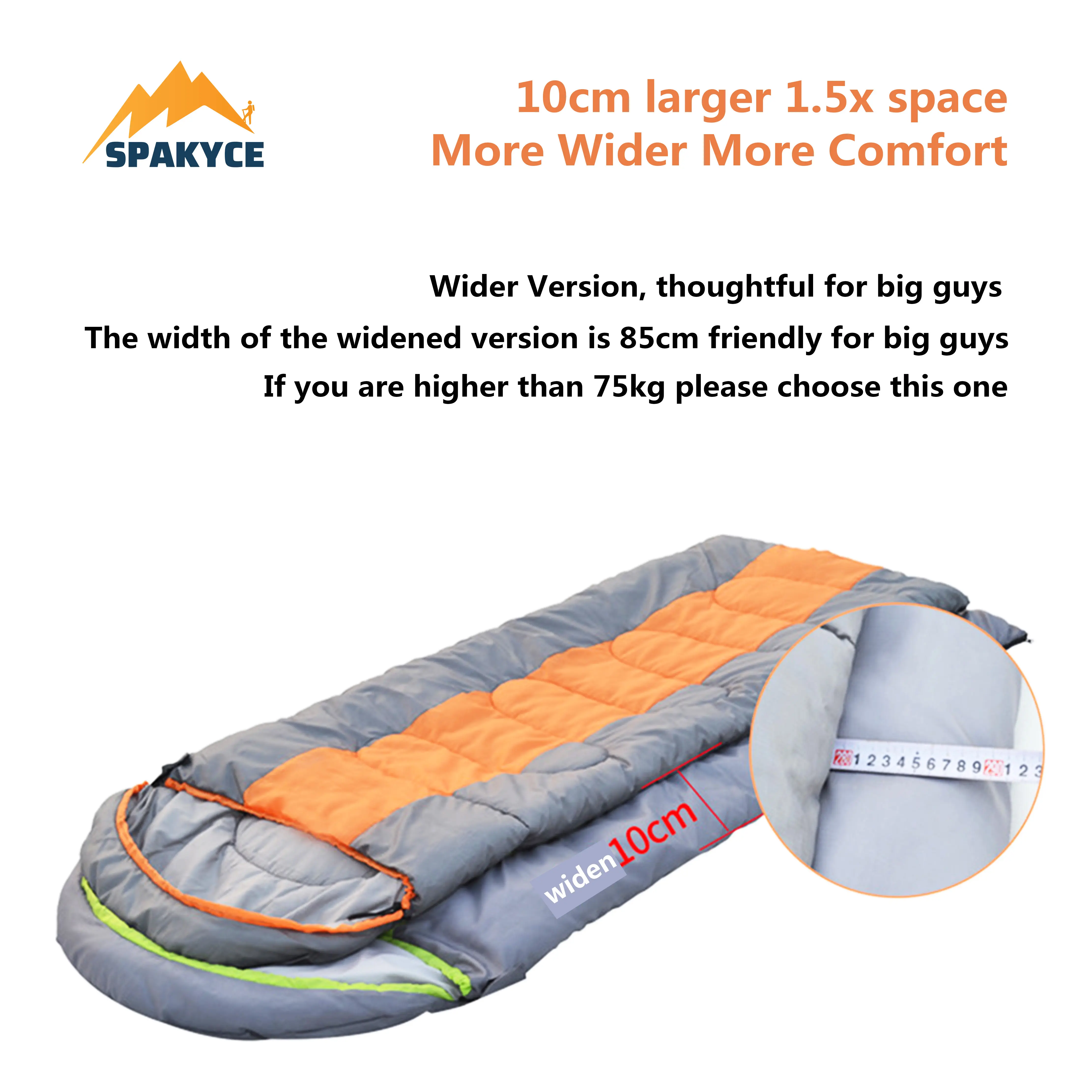 Outdoor 190T 1800g New Envelope Cotton Sleeping Bag Waterproof For Hiking Camping Backpacking Sleeping Bag  30