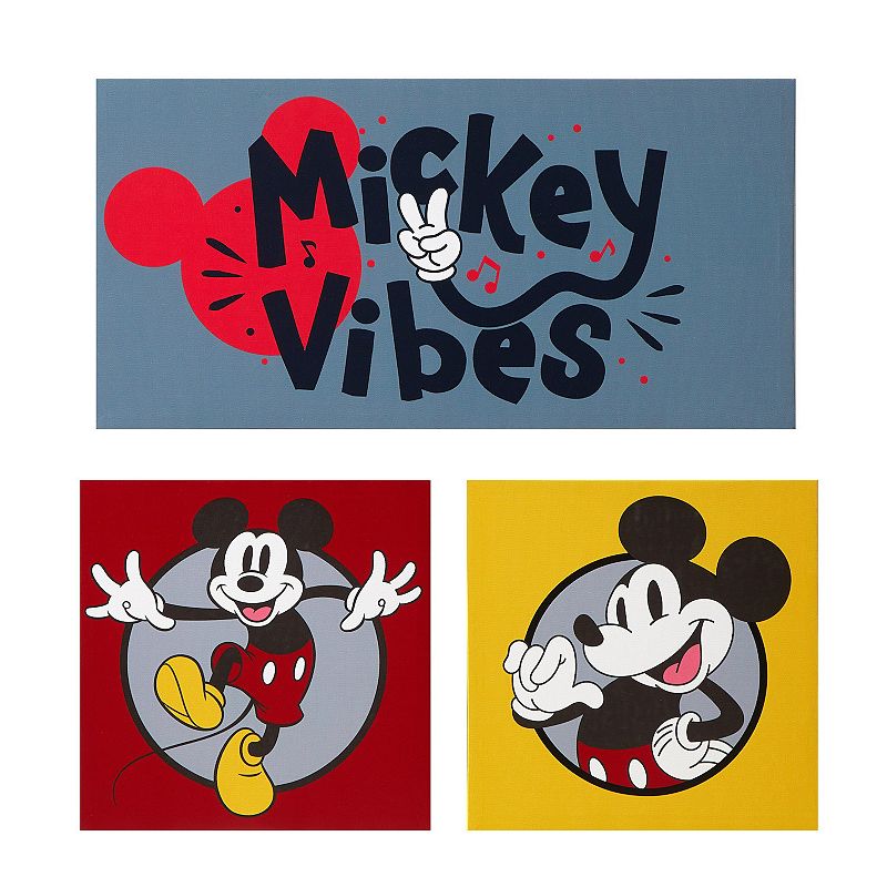 Disney's Mickey Mouse Vibes Canvas Wall Art 3-piece Set by Idea Nuova