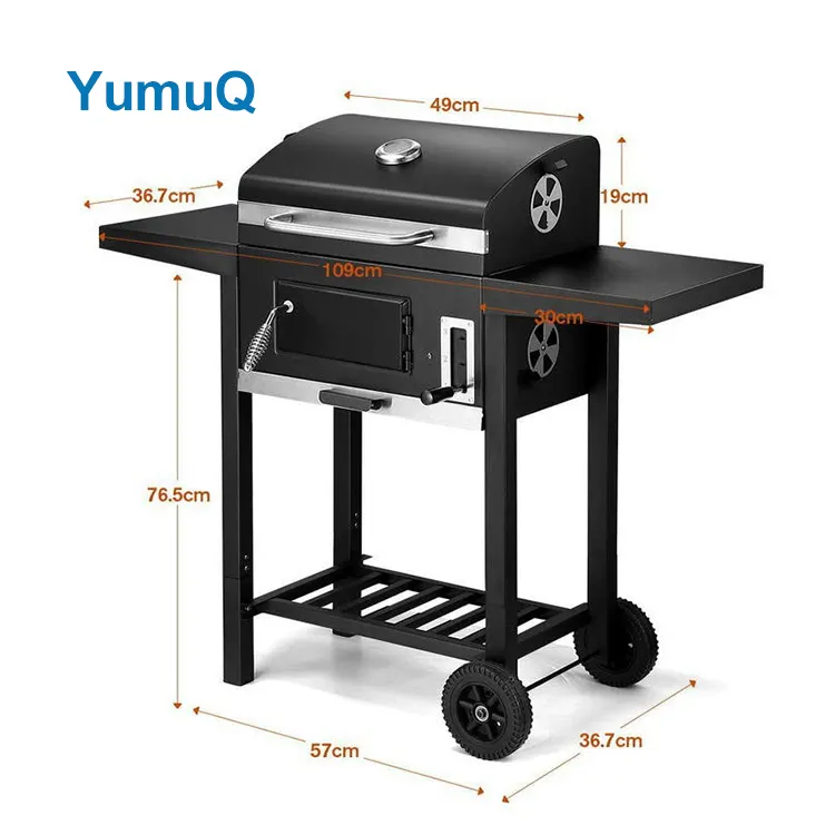 YumuQ 109cm Stainless Steel High Quality BBQ Charcoal Grillplancha Outdoor For Camping Picnic Hiking